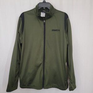 AND1 Track Jacket Green Full Zip Men’s Med. Basketball athletic sportswear EUC